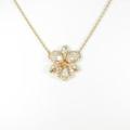 K18YG フラワー ダイヤモンドネックレス