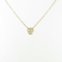 K18YG／PT スカル ダイヤモンドネックレス