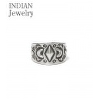 INDIAN JEWELRY ナバホ族アーティストの作品『NAVAJO STAMPED SILVER RING』【アメカジ・ネイティブ】IJ-121
