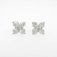 PT フラワー ダイヤモンドピアス
