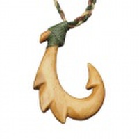 ボーンカーヴィング 本格ポリネシアン 手彫りのボーンアクセサリー フィッシュフック アンティークボーン