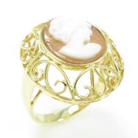 K18YG シェルカメオリング