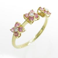 ポンテヴェキオ フラワー ピンクサファイヤリング