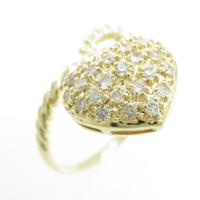 K18YG ハート ダイヤモンドリング