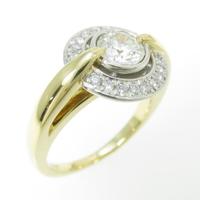 K18YG／PT ダイヤモンドリング