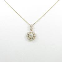 K18PG フラワー ダイヤモンドネックレス