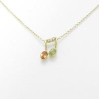 K18YG 音符 サファイヤネックレス