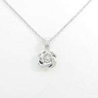 K18WG フラワー ダイヤモンドネックレス10％引き