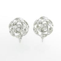 K18WG フラワー ダイヤモンドイヤリング20％引き