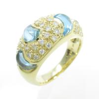 K18YG ブルートパーズリング