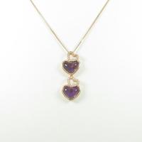 750PG／K18PG ハート アメジストネックレス
