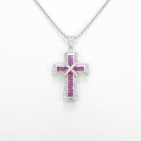 750WG／K18WG 2WAY クロス ルビーネックレス