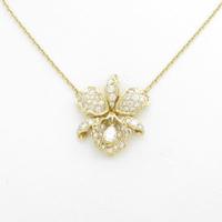 750YG フラワー ダイヤモンドネックレス20％引き