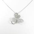 K18WG クローバー ダイヤモンドネックレス