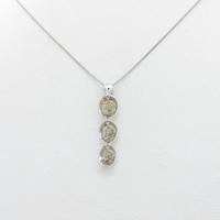 K18WG スリーストーン ダイヤモンドネックレス