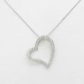 K18WG ハート ダイヤモンドネックレス
