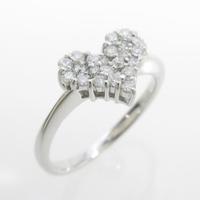 K18WG ハート ダイヤモンドリング