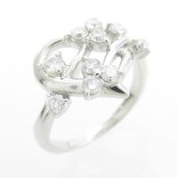 K18WG ハート ダイヤモンドリング