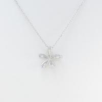 K18WG フラワー ダイヤモンドネックレス