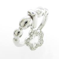 K18WG フラワー ダイヤモンドリング