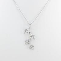 K18WG リーフ ダイヤモンドネックレス30％引き