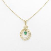 K18YG エメラルドネックレス