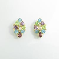 K18YG カラーストーンピアス