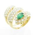 K18YG スネーク エメラルドリング