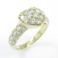 K18YG ハート ダイヤモンドリング