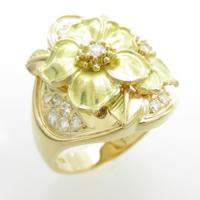 K18YG フラワー ダイヤモンドリング30％引き