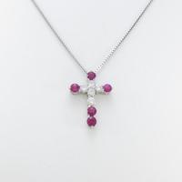 PT クロス ルビーネックレス