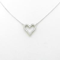 PT／K18WG ハート ダイヤモンドネックレス