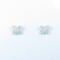 【リメイク】K18WG フラワー ダイヤモンドピアス