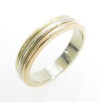 カルティエ スリーゴールドウエディング リング