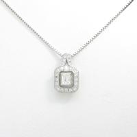 プラチナダイヤモンドネックレス 0．492ct・G・VS2・エメラルドカット