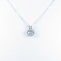 K18WG アクアマリンキャッツアイネックレス