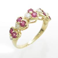 K18YG ハート ルビーリング