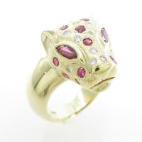 K18YG ヒョウ ルビーリング