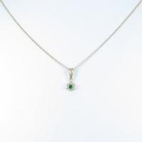 K18YG フラワー エメラルドネックレス