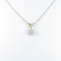 K18YG フラワー ダイヤモンドネックレス