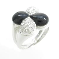 K18WG クローバー オニキスリング10％引き