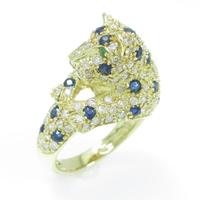 K18YG ヒョウ サファイヤリング