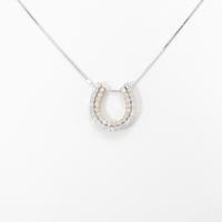 K18WG／K18PG ホースシュー ダイヤモンドネックレス