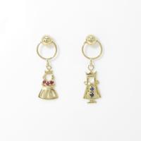 K18YG キング＆クイーン ルビーピアス