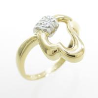 K18YG／PT ハート ダイヤモンドリング