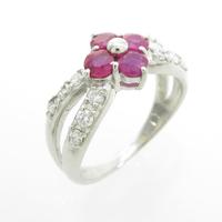 PT フラワー ルビーリング