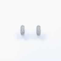 K18WG パヴェ ダイヤモンドピアス