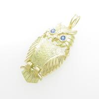 K18YG フクロウ サファイヤペンダント5％引き