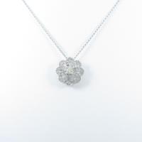 K18WG フラワー ダイヤモンドネックレス