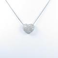 K18WG／PT ハート×パヴェ ダイヤモンドネックレス